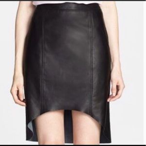 Trouvé High Low Leather Skirt